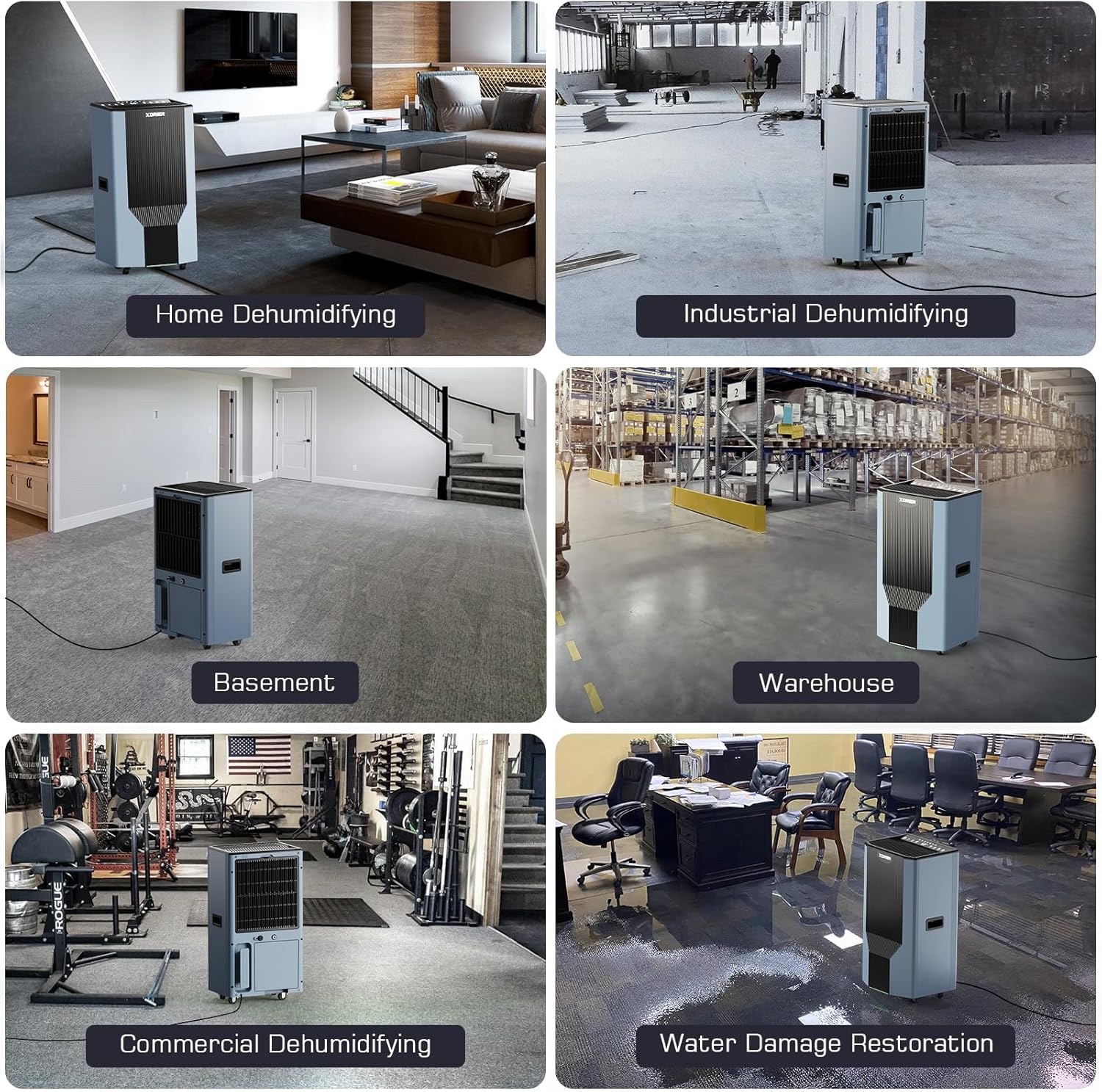 XDRIER MAX 260P Triple-Drain 2000ft² Best Home Dehumidifier
